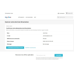 Formulaire de rétractation 2/2