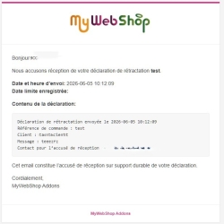 Email de confirmation